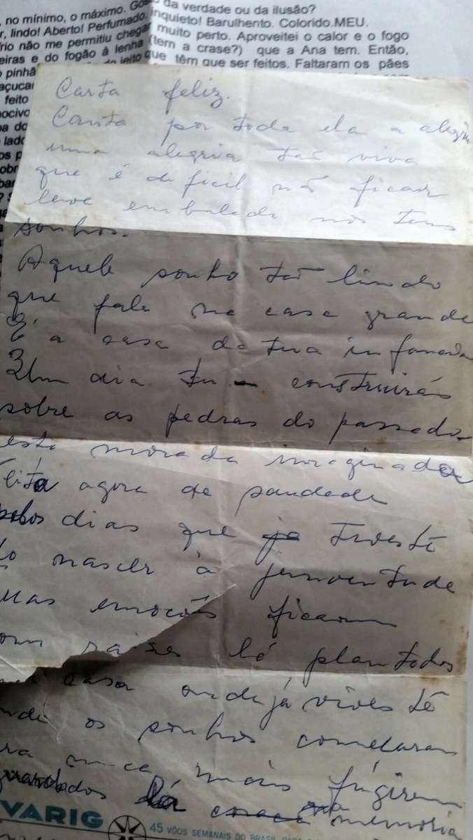 carta manuscrita bilhete da mãe