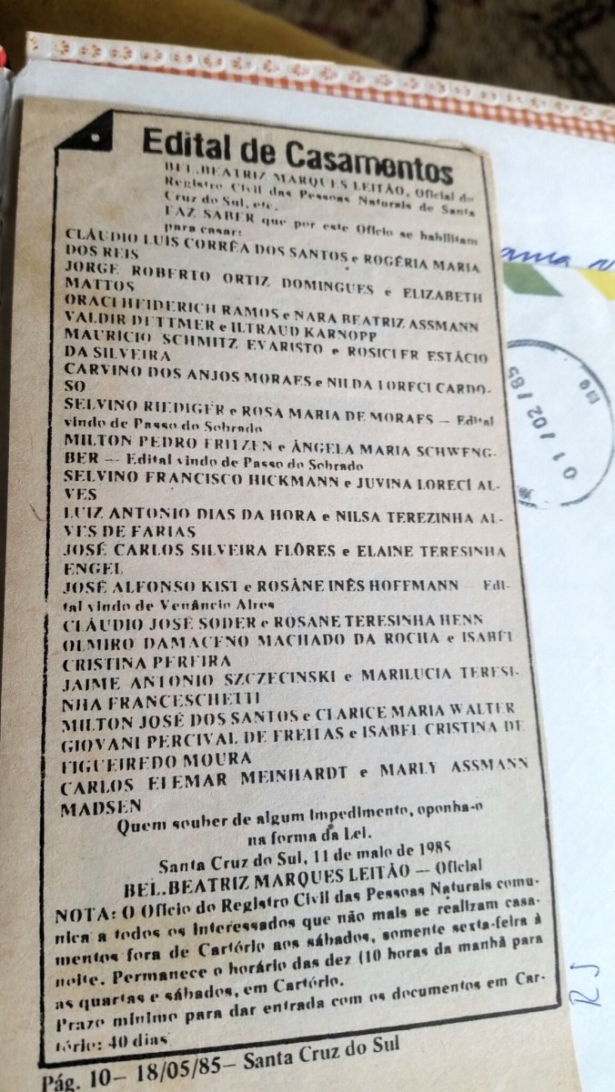 EDITAL do casamento com Jorge